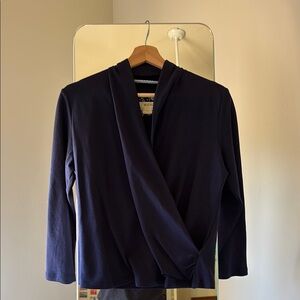 Maeve Navy Blue Wrap Blouse